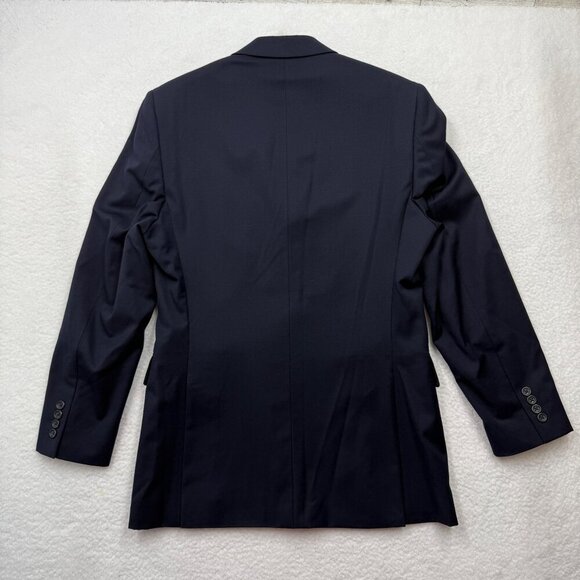 Pronto Uomo Blazer 37R Navy 100% Wool Sport Coat Professional Office Workwear - Picture 3 of 11